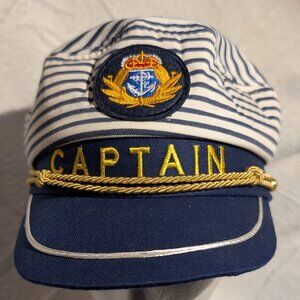Share Lucky 7 Striped Captain Hat - Adjustable Closure Navy Blue One Size